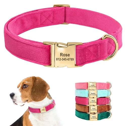 Personalized Velvet Dog Collar