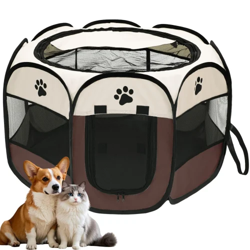 Foldable Pet Playpen for Dogs & Cats