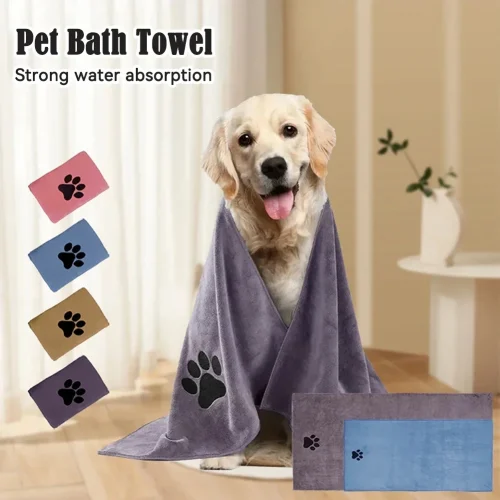 Microfiber Pet Bath Towel Embroidered
