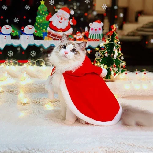 Christmas Pet Cloak for Small Dog Cat