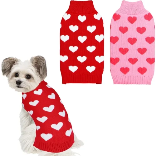 2 Pack Valentine Dog Sweater